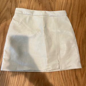 Aritzia White Leather Patio MiniSkirt